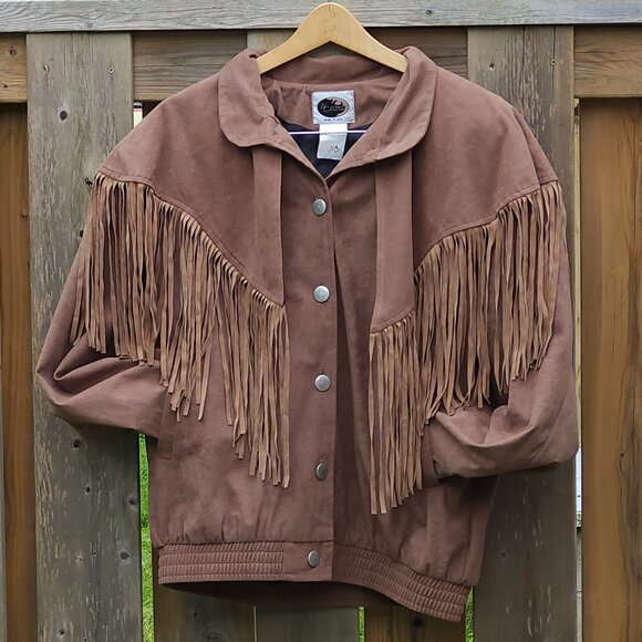VINTAGE Western Collection Tassel Fringe Jacket Size Medium Embroidered Horses - Picture 2 of 8